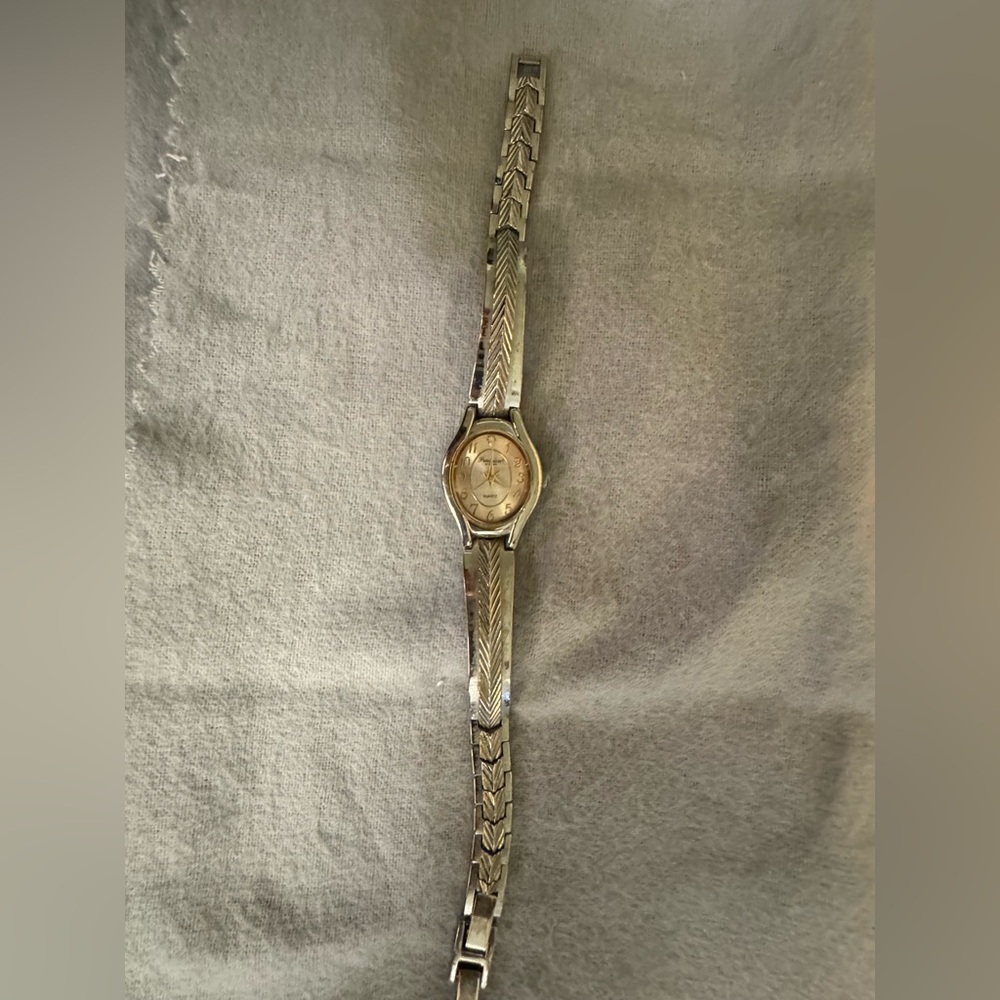 Vintage Precision by Gruen GP422L Real Diamond, Silver, and Gold Wristwatch
